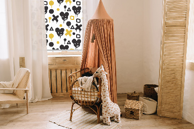 Modern roller blind con patrones en negro y amarillo