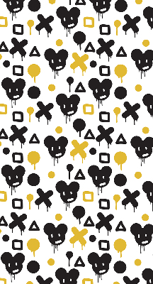 Modern roller blind con patrones en negro y amarillo