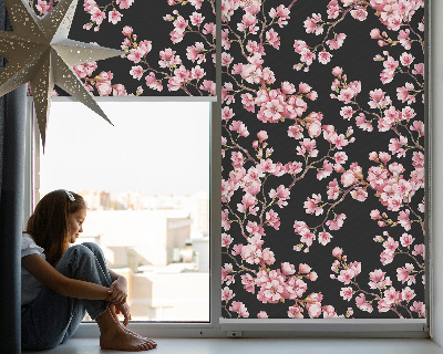 Estor enrollable para ventana con estampado de flores de árbol