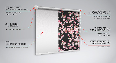Estor enrollable para ventana con estampado de flores de árbol