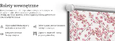 Estor enrollable con estampado de lirio rosa