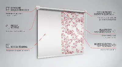 Estor enrollable con estampado de lirio rosa