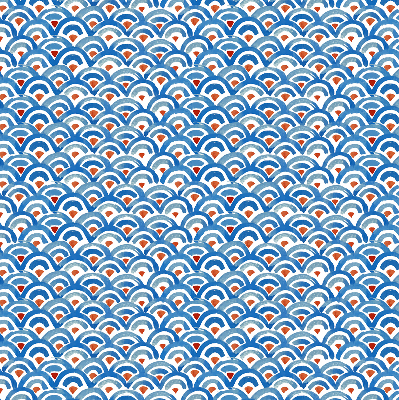 Modern roller blind con diseño de escamas coloridas