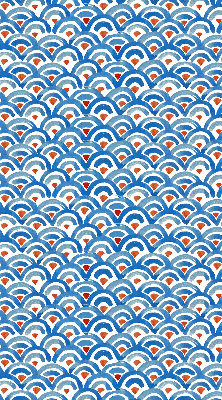 Modern roller blind con diseño de escamas coloridas