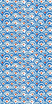 Modern roller blind con diseño de escamas coloridas