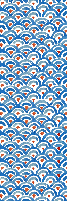 Modern roller blind con diseño de escamas coloridas