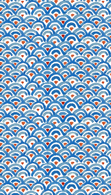 Modern roller blind con diseño de escamas coloridas