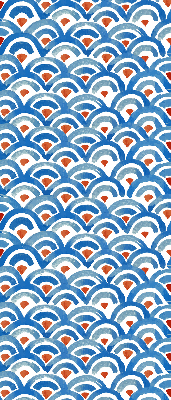 Modern roller blind con diseño de escamas coloridas