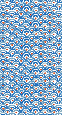 Modern roller blind con diseño de escamas coloridas