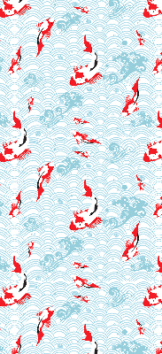 Modern roller blind con estampado de peces en el agua