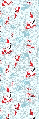 Modern roller blind con estampado de peces en el agua