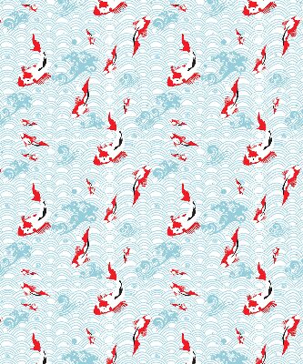 Modern roller blind con estampado de peces en el agua