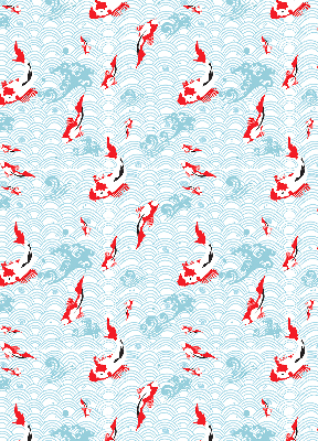 Modern roller blind con estampado de peces en el agua