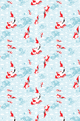 Modern roller blind con estampado de peces en el agua