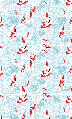 Modern roller blind con estampado de peces en el agua
