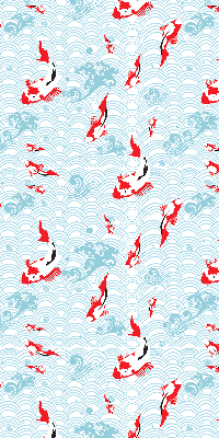 Modern roller blind con estampado de peces en el agua