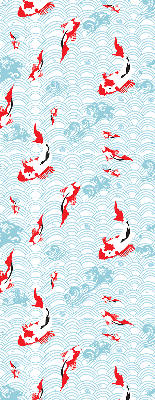 Modern roller blind con estampado de peces en el agua