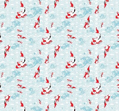 Modern roller blind con estampado de peces en el agua