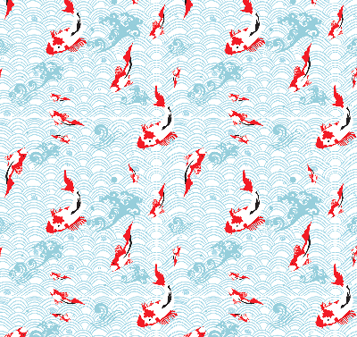 Modern roller blind con estampado de peces en el agua