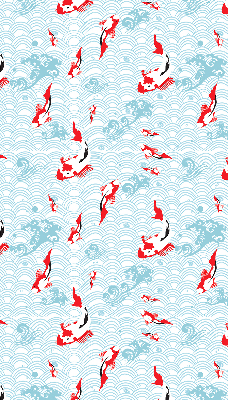 Modern roller blind con estampado de peces en el agua