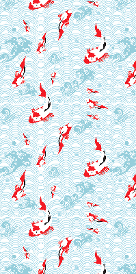 Modern roller blind con estampado de peces en el agua