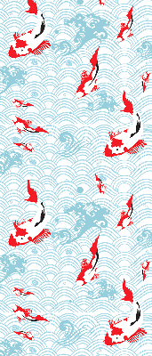 Modern roller blind con estampado de peces en el agua