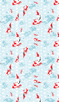 Modern roller blind con estampado de peces en el agua