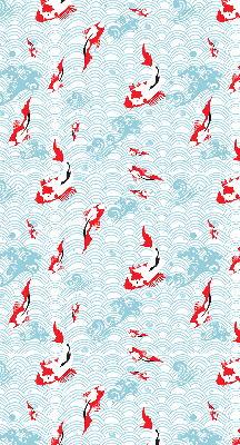 Modern roller blind con estampado de peces en el agua