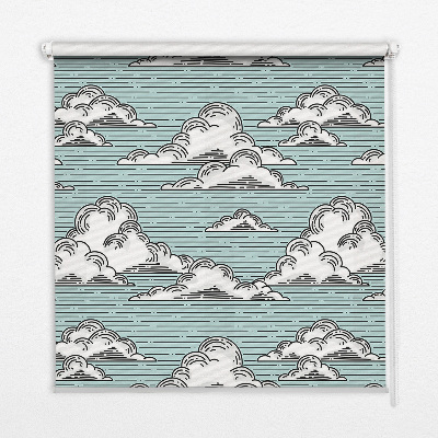 Estor enrollable para ventana con estampado de nubes