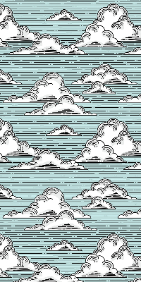 Estor enrollable para ventana con estampado de nubes