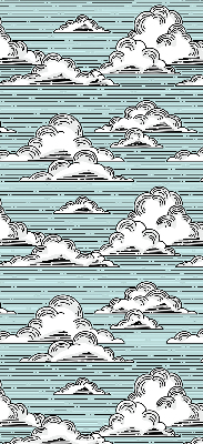 Estor enrollable para ventana con estampado de nubes