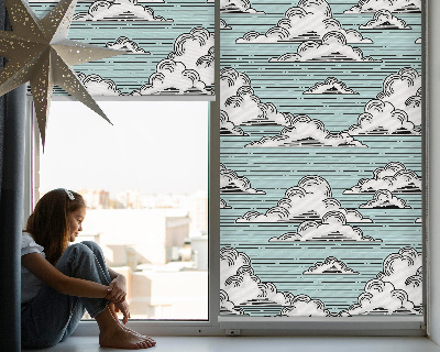 Estor enrollable para ventana con estampado de nubes