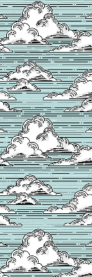Estor enrollable para ventana con estampado de nubes
