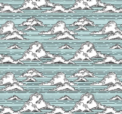 Estor enrollable para ventana con estampado de nubes