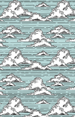 Estor enrollable para ventana con estampado de nubes