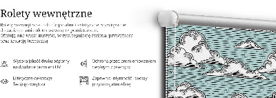 Estor enrollable para ventana con estampado de nubes