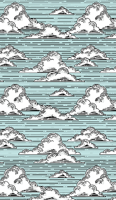 Estor enrollable para ventana con estampado de nubes