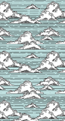 Estor enrollable para ventana con estampado de nubes