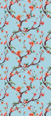 Estor enrollable para ventana con diseño de capullos florales de árbol
