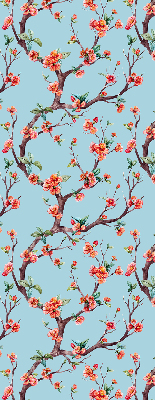 Estor enrollable para ventana con diseño de capullos florales de árbol