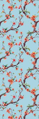Estor enrollable para ventana con diseño de capullos florales de árbol