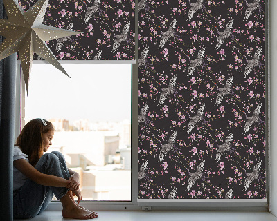 Modern roller blind con diseño de garzas y flores