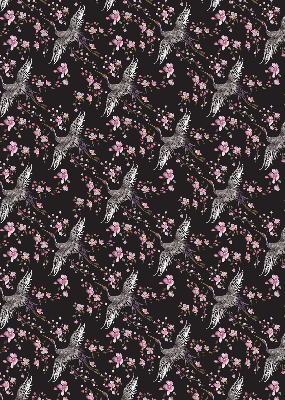 Modern roller blind con diseño de garzas y flores