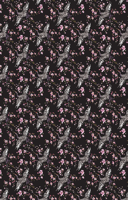 Modern roller blind con diseño de garzas y flores