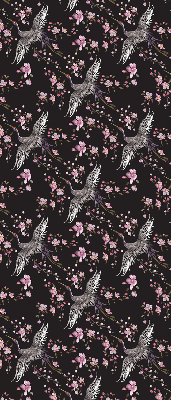 Modern roller blind con diseño de garzas y flores