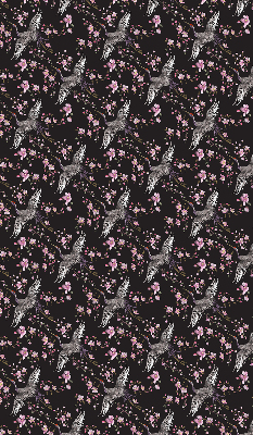 Modern roller blind con diseño de garzas y flores