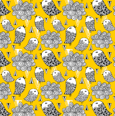 Estor enrollable para ventana con estampado de pájaros