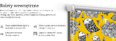 Estor enrollable para ventana con estampado de pájaros