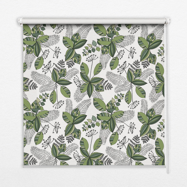 Estor enrollable con estampado de plantas