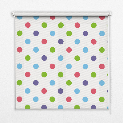 Modern roller blind con diseño de puntos de colores
